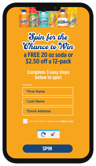 Sunkist and Squirt spin the wheel mobile creative