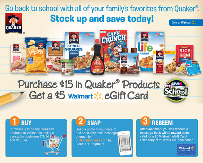 Quaker BTS Walmart Gift Card Reward - TPG Rewards