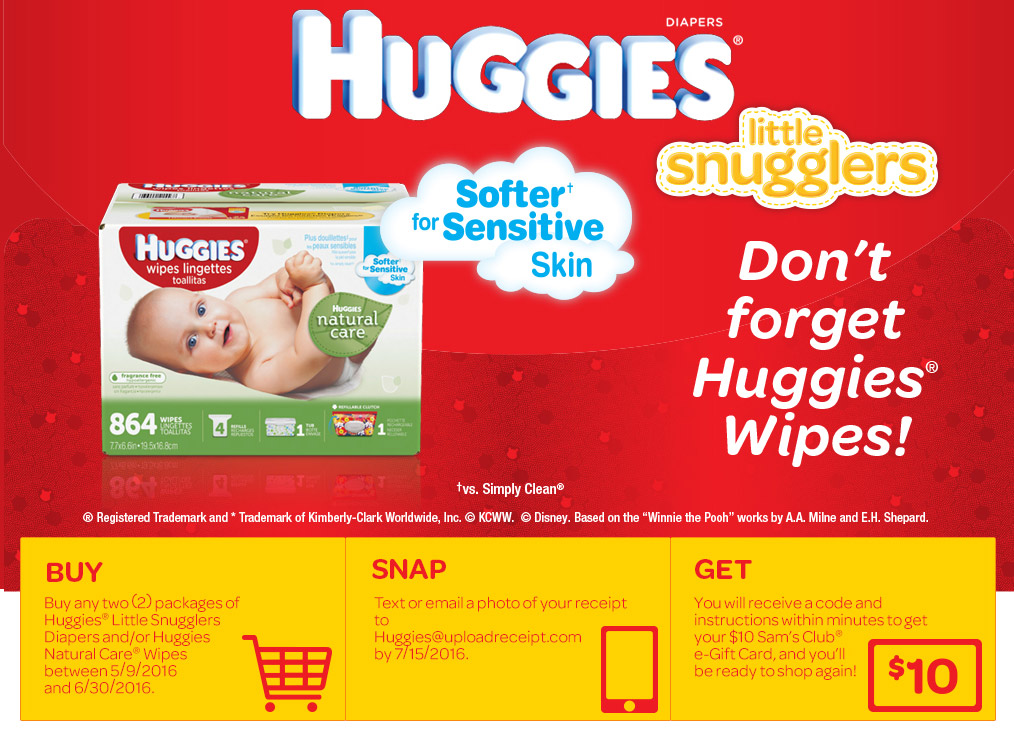 Huggies® Little Snugglers / Huggies Natural Care® Offer At Sam's Club – TPG  Rewards