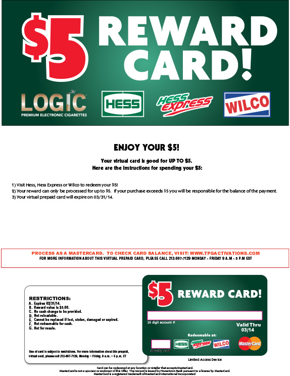 HESS Logic Program TPG Rewards