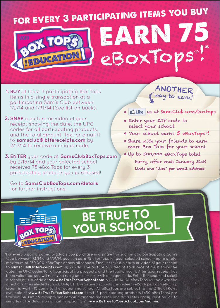 Box Tops For Education TPG Rewards   Sams3 